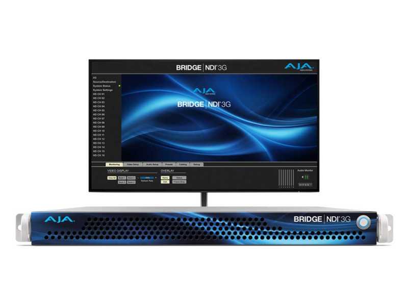 AJA BRIDGE NDI 3G, Konvertierung zu/von SDI und Newtek NDI® Video-over-IP AJA BRIDGE NDI 3G, Konvertierung zu/von SDI und Newtek NDI® Video-over-IP